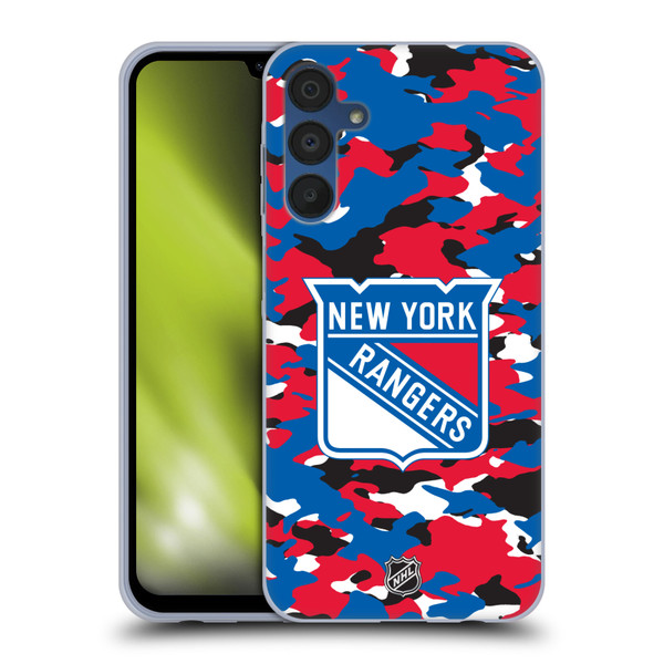 NHL New York Rangers Camouflage Soft Gel Case for Samsung Galaxy A15