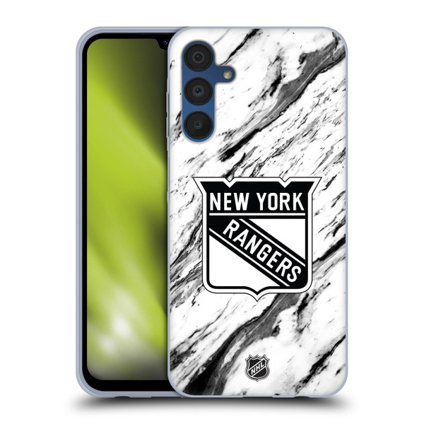 NHL New York Rangers Marble Soft Gel Case for Samsung Galaxy A15