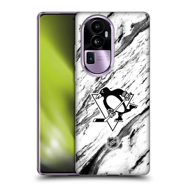 NHL Pittsburgh Penguins Marble Soft Gel Case for OPPO Reno10 Pro+