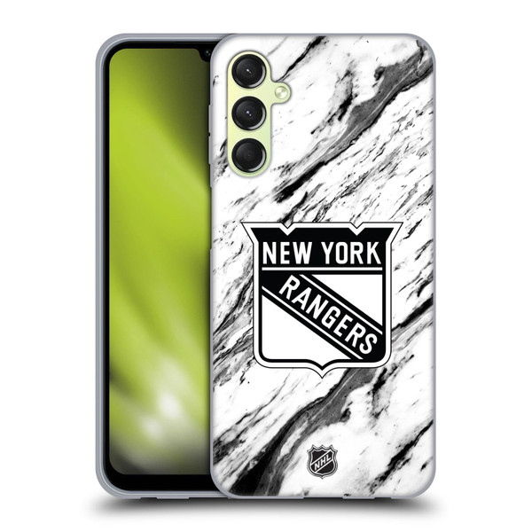 NHL New York Rangers Marble Soft Gel Case for Samsung Galaxy A24 4G / Galaxy M34 5G