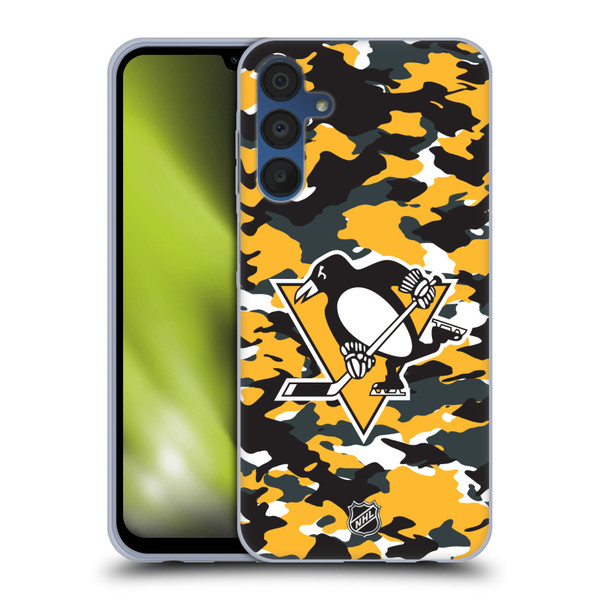 NHL Pittsburgh Penguins Camouflage Soft Gel Case for Samsung Galaxy A15