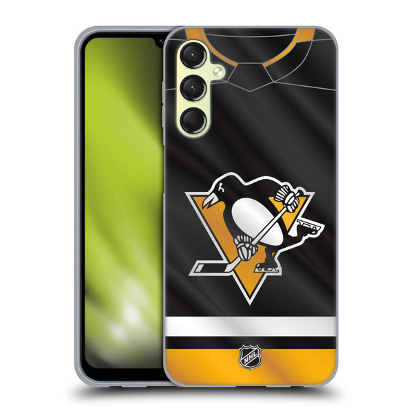 NHL Pittsburgh Penguins Jersey Soft Gel Case for Samsung Galaxy A24 4G / Galaxy M34 5G