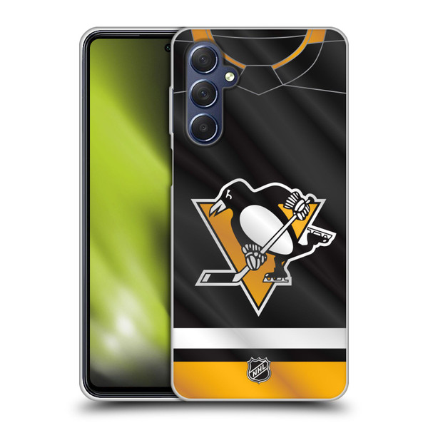 NHL Pittsburgh Penguins Jersey Soft Gel Case for Samsung Galaxy M54 5G