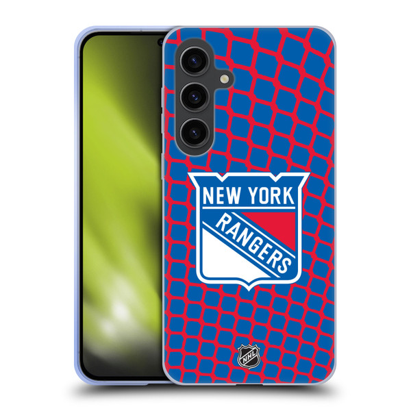 NHL New York Rangers Net Pattern Soft Gel Case for Samsung Galaxy S24+ 5G