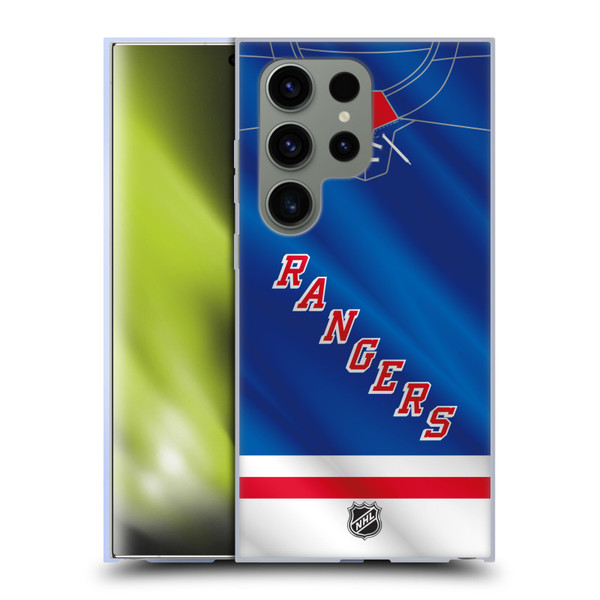 NHL New York Rangers Jersey Soft Gel Case for Samsung Galaxy S24 Ultra 5G