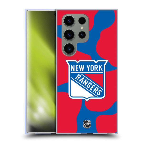 NHL New York Rangers Cow Pattern Soft Gel Case for Samsung Galaxy S24 Ultra 5G