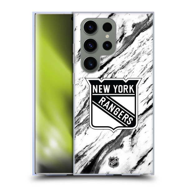 NHL New York Rangers Marble Soft Gel Case for Samsung Galaxy S24 Ultra 5G