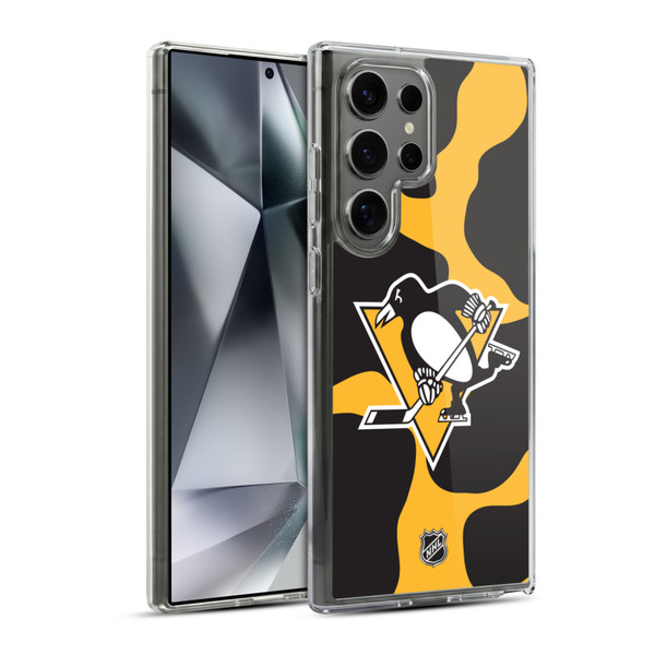 NHL Pittsburgh Penguins Cow Pattern Soft Gel Case for Samsung Galaxy S24 Ultra 5G & MagSafe