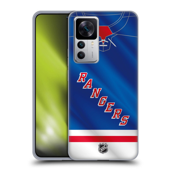 NHL New York Rangers Jersey Soft Gel Case for Xiaomi 12T 5G / 12T Pro 5G / Redmi K50 Ultra 5G