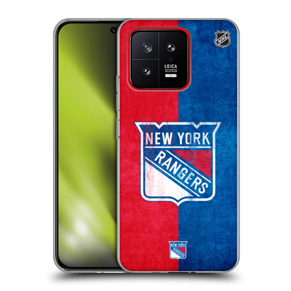 NHL New York Rangers Half Distressed Soft Gel Case for Xiaomi 13 5G