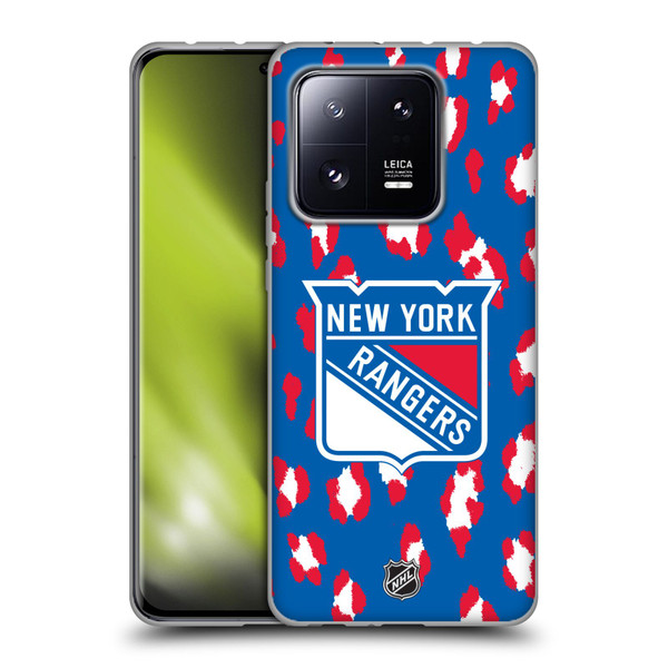NHL New York Rangers Leopard Patten Soft Gel Case for Xiaomi 13 Pro 5G