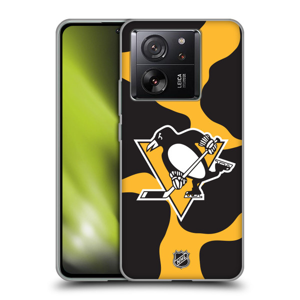 NHL Pittsburgh Penguins Cow Pattern Soft Gel Case for Xiaomi 13T 5G / 13T Pro 5G