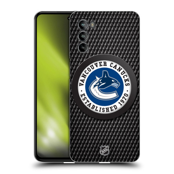 NHL Vancouver Canucks Puck Texture Soft Gel Case for Motorola Moto G82 5G
