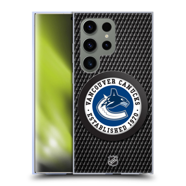 NHL Vancouver Canucks Puck Texture Soft Gel Case for Samsung Galaxy S24 Ultra 5G