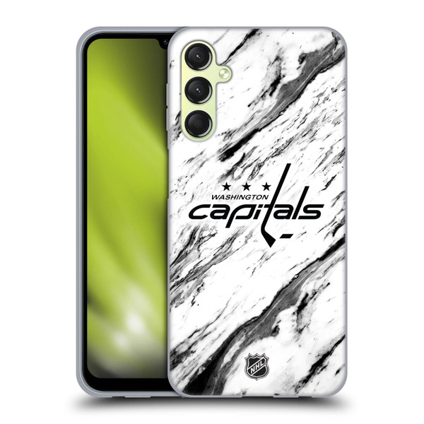 NHL Washington Capitals Marble Soft Gel Case for Samsung Galaxy A24 4G / Galaxy M34 5G