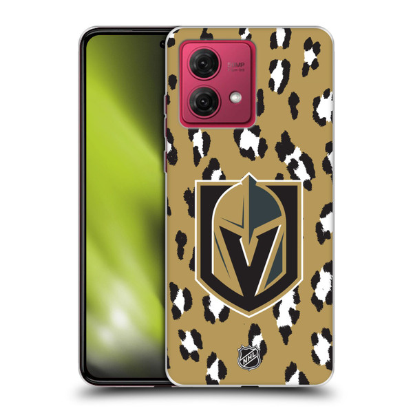 NHL Vegas Golden Knights Leopard Patten Soft Gel Case for Motorola Moto G84 5G