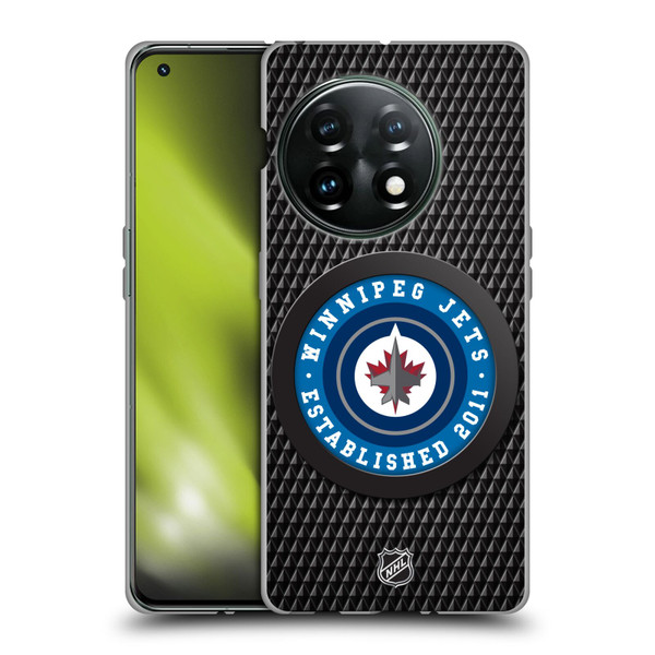 NHL Winnipeg Jets Puck Texture Soft Gel Case for OnePlus 11 5G