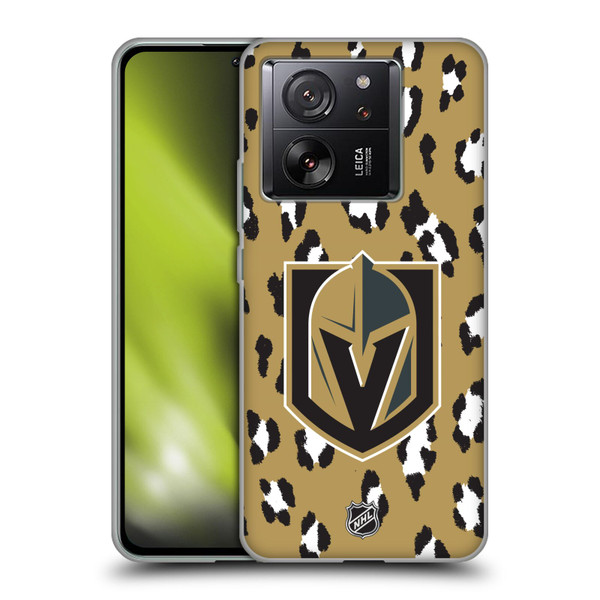 NHL Vegas Golden Knights Leopard Patten Soft Gel Case for Xiaomi 13T 5G / 13T Pro 5G