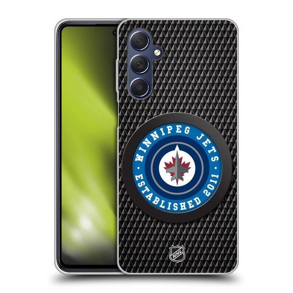 NHL Winnipeg Jets Puck Texture Soft Gel Case for Samsung Galaxy M54 5G