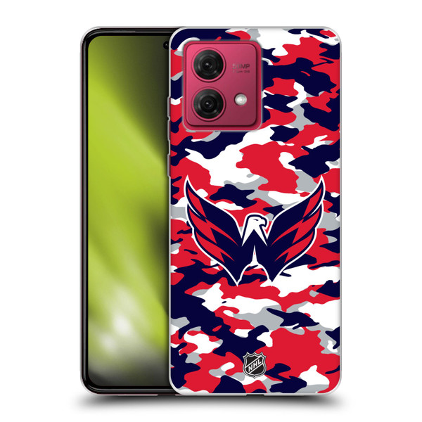 NHL Washington Capitals Camouflage Soft Gel Case for Motorola Moto G84 5G