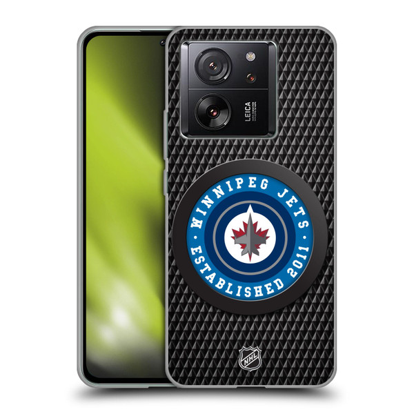 NHL Winnipeg Jets Puck Texture Soft Gel Case for Xiaomi 13T 5G / 13T Pro 5G