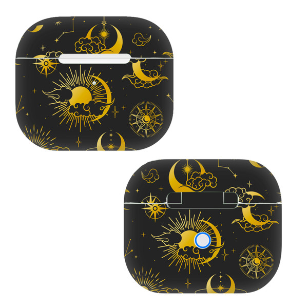 Haroulita Mixed Designs Sun Moon Star Vinyl Sticker Skin Decal Cover for Apple AirPods 3 3rd Gen Charging Case