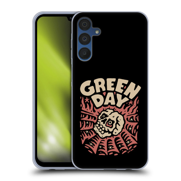 Green Day Graphics Skull Spider Soft Gel Case for Samsung Galaxy A15