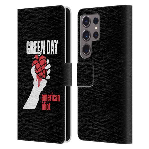 Green Day Graphics American Idiot Leather Book Wallet Case Cover For Samsung Galaxy S24 Ultra 5G