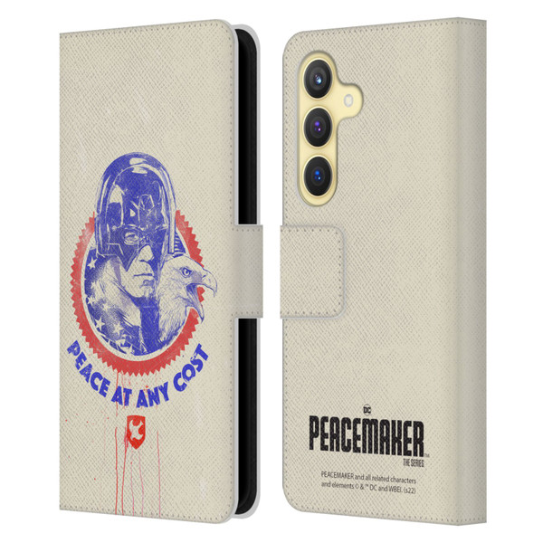 Peacemaker: Television Series Graphics Christopher Smith & Eagly Leather Book Wallet Case Cover For Samsung Galaxy S24 5G