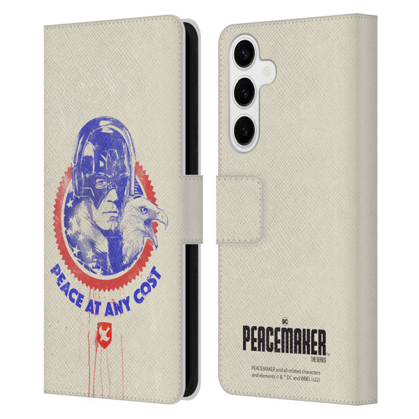 Peacemaker: Television Series Graphics Christopher Smith & Eagly Leather Book Wallet Case Cover For Samsung Galaxy S24+ 5G