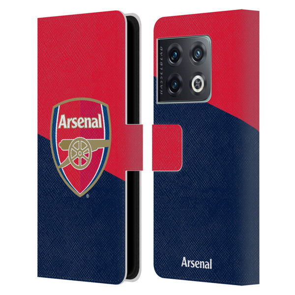 Arsenal FC Crest 2 Red & Blue Logo Leather Book Wallet Case Cover For OnePlus 10 Pro