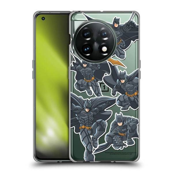 The Dark Knight Character Art Batman Sticker Collage Soft Gel Case for OnePlus 11 5G