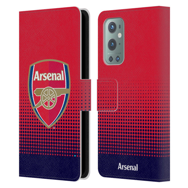 Arsenal FC Crest 2 Fade Leather Book Wallet Case Cover For OnePlus 9