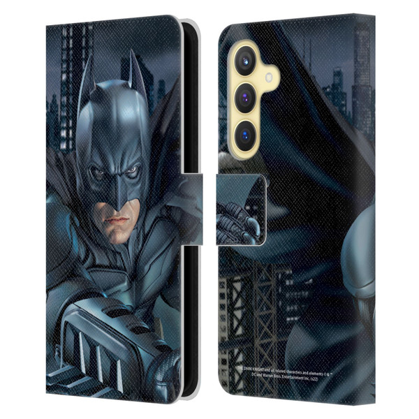 The Dark Knight Character Art Batman Leather Book Wallet Case Cover For Samsung Galaxy S24 5G