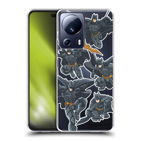 The Dark Knight Character Art Batman Sticker Collage Soft Gel Case for Xiaomi 13 Lite 5G