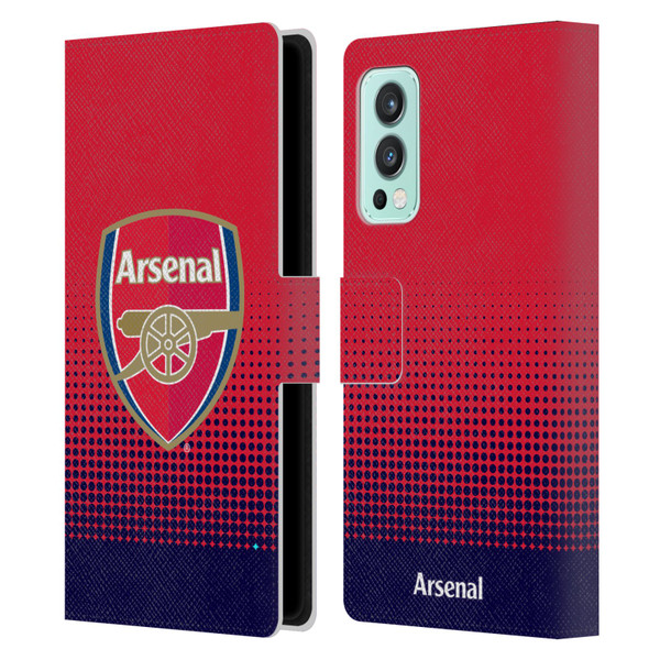 Arsenal FC Crest 2 Fade Leather Book Wallet Case Cover For OnePlus Nord 2 5G