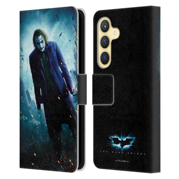 The Dark Knight Key Art Joker Poster Leather Book Wallet Case Cover For Samsung Galaxy S24 5G
