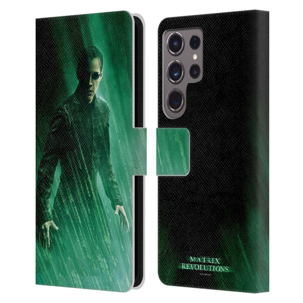 The Matrix Revolutions Key Art Neo 3 Leather Book Wallet Case Cover For Samsung Galaxy S24 Ultra 5G
