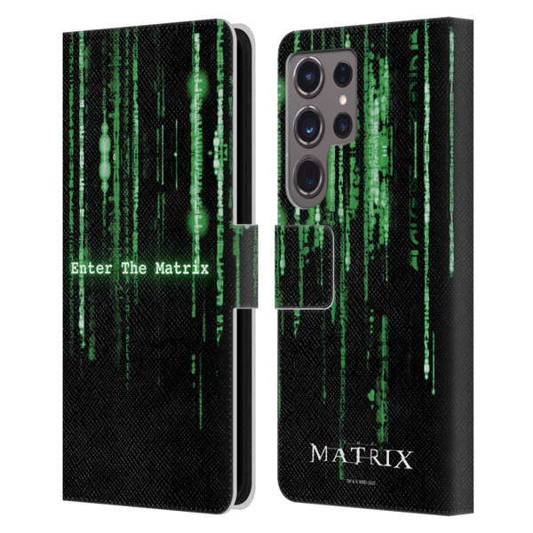 The Matrix Key Art Enter The Matrix Leather Book Wallet Case Cover For Samsung Galaxy S24 Ultra 5G