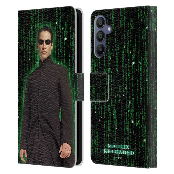 The Matrix Reloaded Key Art Neo 1 Leather Book Wallet Case Cover For Samsung Galaxy A15