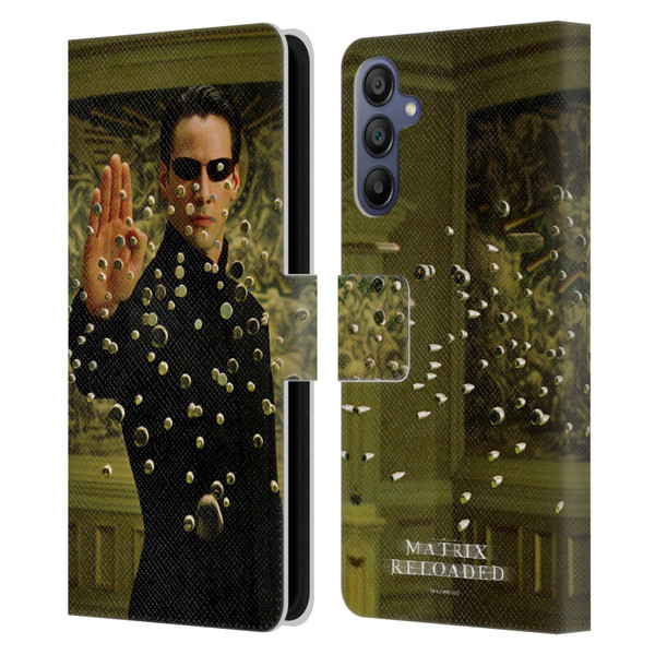 The Matrix Reloaded Key Art Neo 3 Leather Book Wallet Case Cover For Samsung Galaxy A15