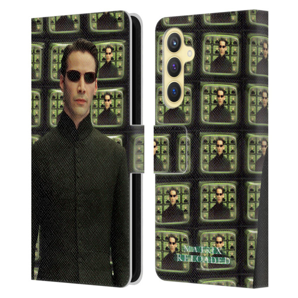 The Matrix Reloaded Key Art Neo 2 Leather Book Wallet Case Cover For Samsung Galaxy S23 FE 5G