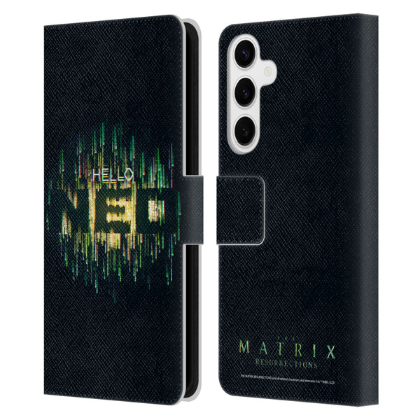The Matrix Resurrections Key Art Hello Neo Leather Book Wallet Case Cover For Samsung Galaxy S24+ 5G