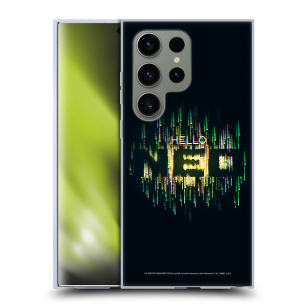 The Matrix Resurrections Key Art Hello Neo Soft Gel Case for Samsung Galaxy S24 Ultra 5G