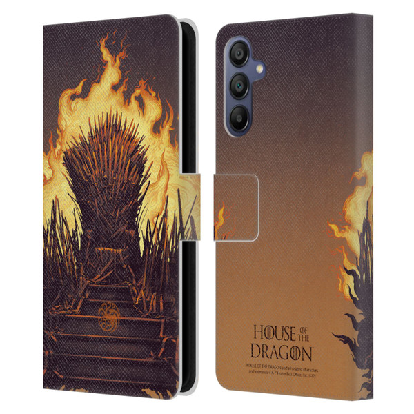 House Of The Dragon: Television Series Art Iron Throne Leather Book Wallet Case Cover For Samsung Galaxy A15