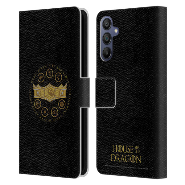 House Of The Dragon: Television Series Graphics Crown Leather Book Wallet Case Cover For Samsung Galaxy A15