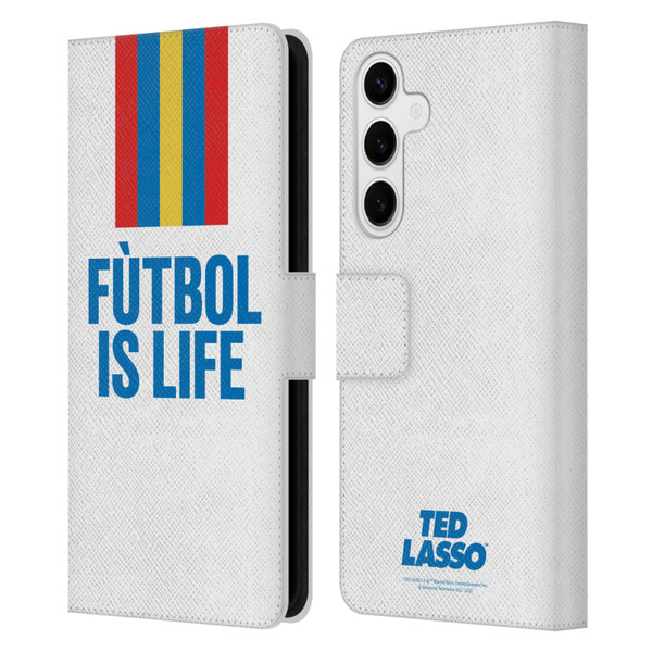Ted Lasso Season 1 Graphics Futbol Is Life Leather Book Wallet Case Cover For Samsung Galaxy S24+ 5G