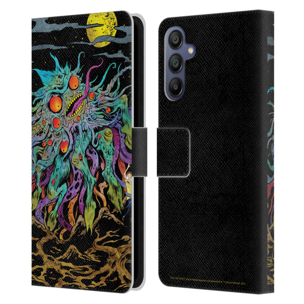 Rick And Morty Season 1 & 2 Graphics The Dunrick Horror Leather Book Wallet Case Cover For Samsung Galaxy A15