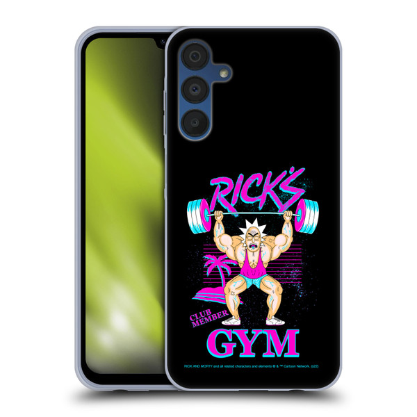 Rick And Morty Season 1 & 2 Graphics Rick's Gym Soft Gel Case for Samsung Galaxy A15