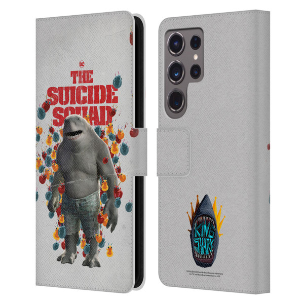 The Suicide Squad 2021 Character Poster King Shark Leather Book Wallet Case Cover For Samsung Galaxy S24 Ultra 5G